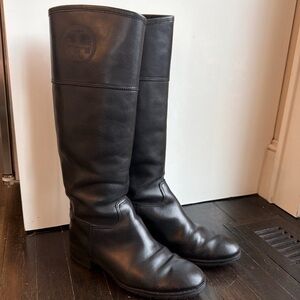 Tory Burch Women’s Tall Black Leather Boots